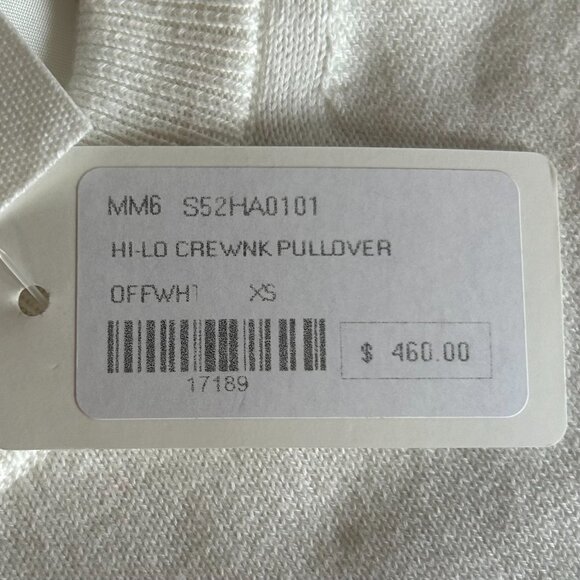 NWT MM6 Maison Margiela Ivory Layered High Low Oversized Designer Knit Sweater - Picture 5 of 10